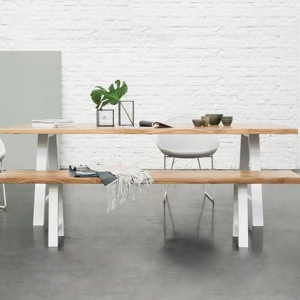 Rectangle Luxury Dining Table Double Pedestal Fixed Table with Solid Wood Clearhalo ' dining_table' 'Dining Tables & Seating' 'Dining Tables' 'furn' 'furn_dining_table' 'Furniture' 'furniture_dining_table' 'Kitchen & Dining Furniture' 'kitchen&dining_furn' 'kitchen' 'kitchen_dining_table' 1200x1200_5e2881d6-d421-4eac-8fe9-698e368b6519