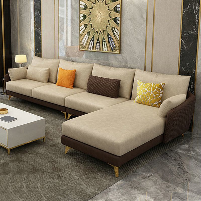 Divano resistente alle macchie modernismo e chaise in vetro a 4 posti