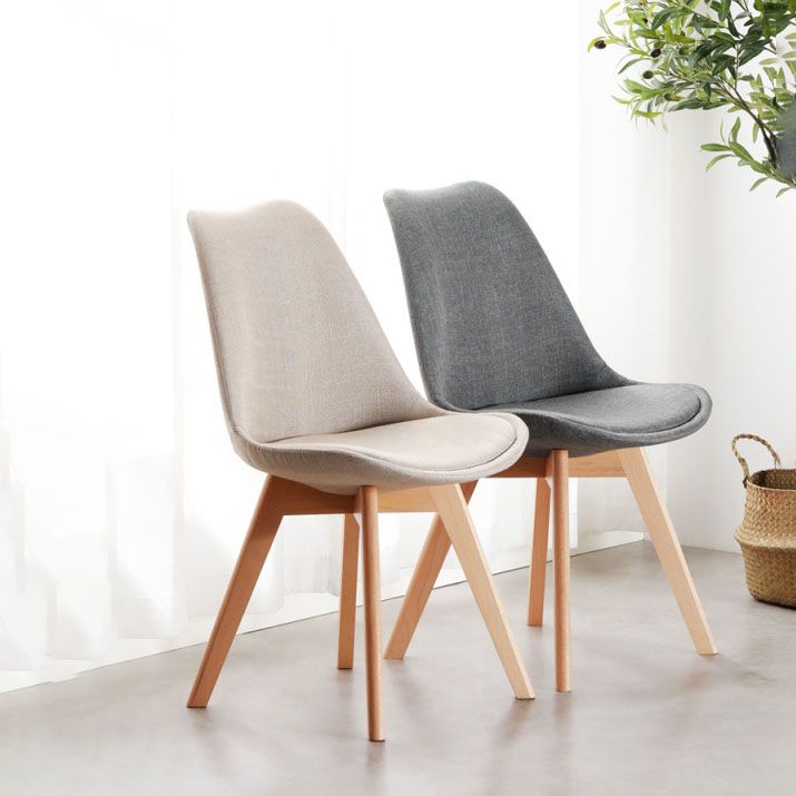 Modern Beech Solid Back Side Chair Matte Finish Upholstered Dining Chair Clearhalo ' kitchen&dining_furn' 'Dining Chairs' 'Dining Tables & Seating' 'dining_chair' 'Furniture' 'furniture_dining_chair' 'Kitchen & Dining Furniture' 'kitchen' 1200x1200_5e296d81-0e51-49bb-9fbd-511afdaa5f0b