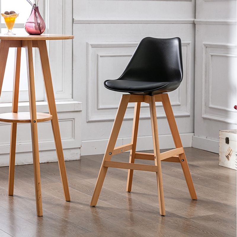 Contemporary Backrest Bar Stool Leather Wood 4 Legs Bar Stool , 1 Piece Clearhalo 'Bar Furniture' 'Bar Stools' 'bar_stools' 'furn' 'furn_bar_stools' 'furniture_bar_stools' 'Kitchen & Dining Furniture' 'kitchen&dining_furn' 'kitchen' 'kitchen_furn' Furniture' 1200x1200_5e29d29f-8a0e-4ab4-8b13-bf52a25b7322