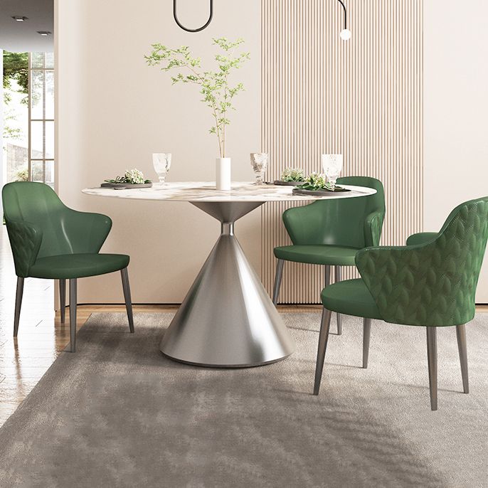 Sintered Stone Top Dining Table in White for Restaurant Modern Round Table with Metal Pedestal Clearhalo ' dining_table' 'Dining Tables & Seating' 'Dining Tables' 'furn' 'furn_dining_table' 'Furniture' 'furniture_dining_table' 'Kitchen & Dining Furniture' 'kitchen&dining_furn' 'kitchen' 'kitchen_dining_table' 1200x1200_5e2ab0fe-b623-454a-ac5f-b742a5e33e07