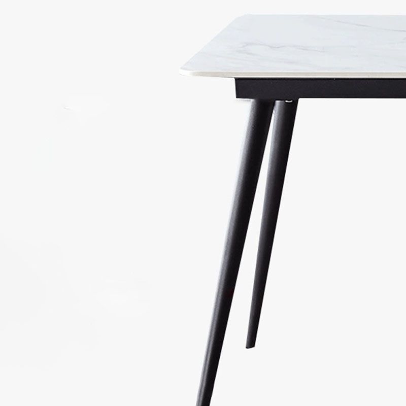 Stone Top Dining Table Traditional Luxury Table with 4 Legs in Black Clearhalo 'Dining Tables & Seating' 'Dining Tables' 'dining_table' 'furn' 'furn_dining_table' 'Furniture' 'furniture_dining_table' 'Kitchen & Dining Furniture' 'kitchen' 'kitchen_dining_table' 1200x1200_5e2ab3ec-9b61-4aaa-8ed4-63e93746e850