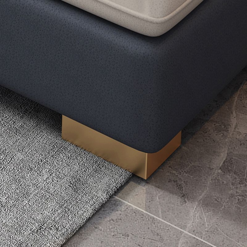 30,7 "H divano e chaise di braccio quadrato in fico scandinavo per soggiorno