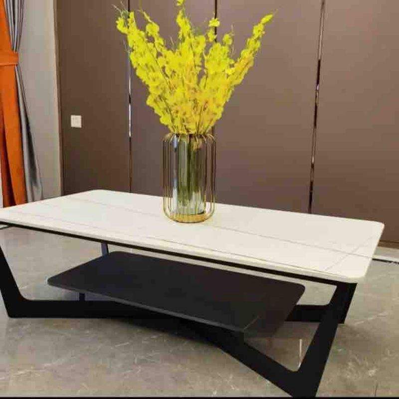 Glamrahmen Couchtisch Schiefer rechteckiger Couchtisch für Wohnzimmer Set für Wohnzimmer