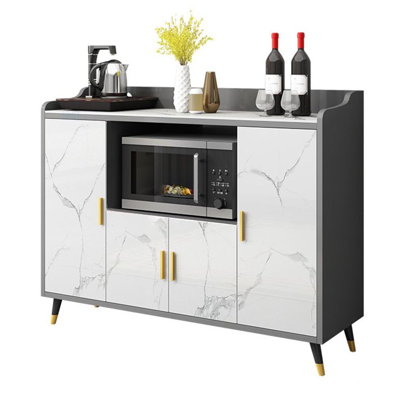 Serveur de cuisine de style moderne serveur en bois d'ingénierie avec rangement ouvert