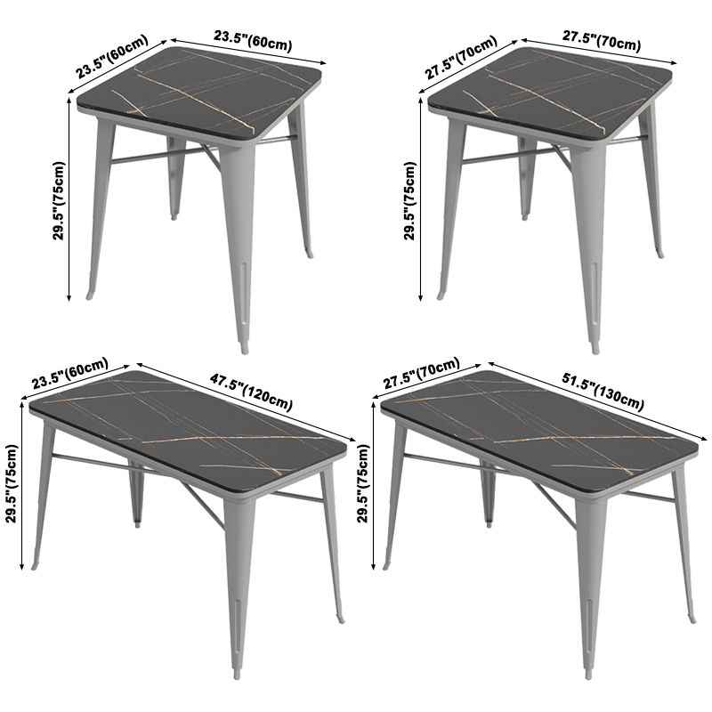 Industrial Dining Table Black Sintered Stone Dining Table with Sled Base Clearhalo ' dining_table' 'Dining Tables & Seating' 'Dining Tables' 'furn' 'furn_dining_table' 'Furniture' 'furniture_dining_table' 'Kitchen & Dining Furniture' 'kitchen&dining_furn' 'kitchen' 'kitchen_dining_table' 1200x1200_5e2bc035-947f-4010-845f-135fe60e48f9