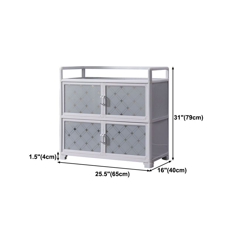 White Metal Contemporary Sideboard Cabinet Dining Room Sideboard Clearhalo 'buffet_sideboard' 'Buffets & Sideboards' 'furn' 'furn_buffet_sideboard' 'Furniture' 'furniture_buffet_sideboard' 'Kitchen & Dining Furniture' 1200x1200_5e2cb7ee-07b5-468c-83af-42baeedf6da2