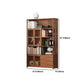 Modern Bamboo Bookshelf Brown Closed Back Shelf Bookcase With Cabinets