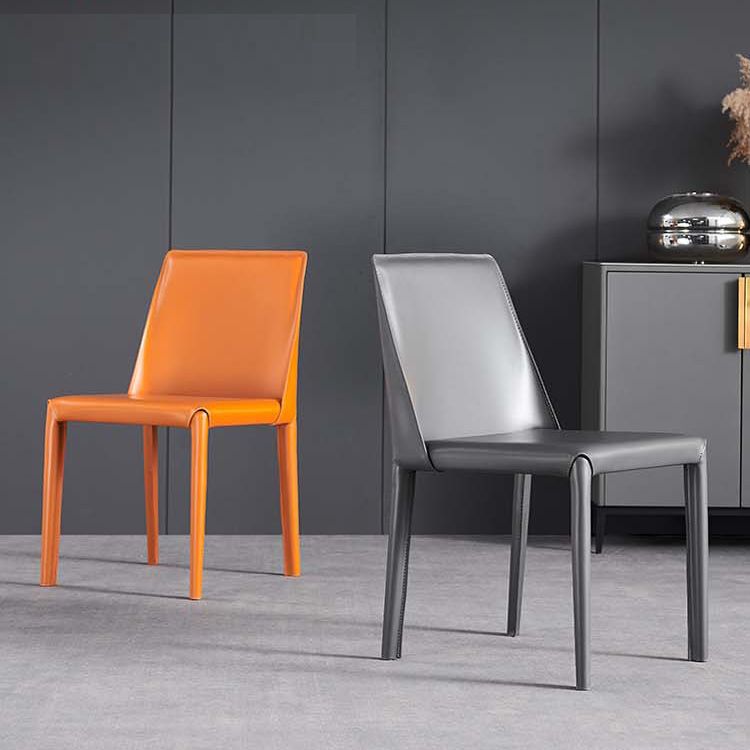 Sedia da pranzo in pelle contemporanea sedie da pranzo imbottite a braccia per uso domestico