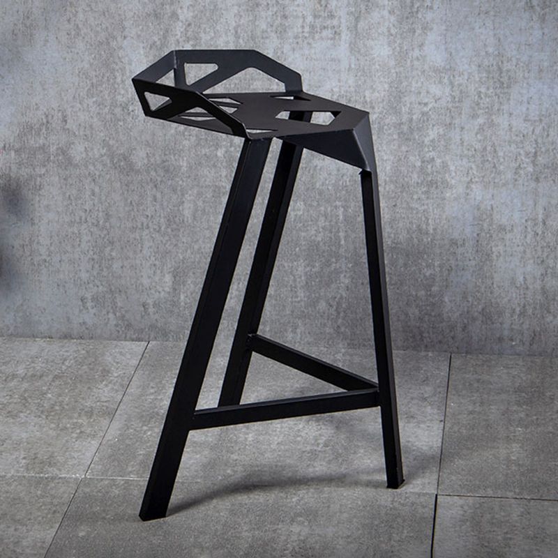 Black Iron Low Back Barstool Industrial Style Hollowed Out Design Tall Stool Clearhalo 'Bar Furniture' 'Bar Stools' 'bar_stools' 'furn' 'furn_bar_stools' 'furniture_bar_stools' 'Kitchen & Dining Furniture' 'kitchen&dining_furn' 'kitchen' 'kitchen_furn' Furniture' 1200x1200_5e2e6e22-004f-4bef-adb2-392a0011eef0