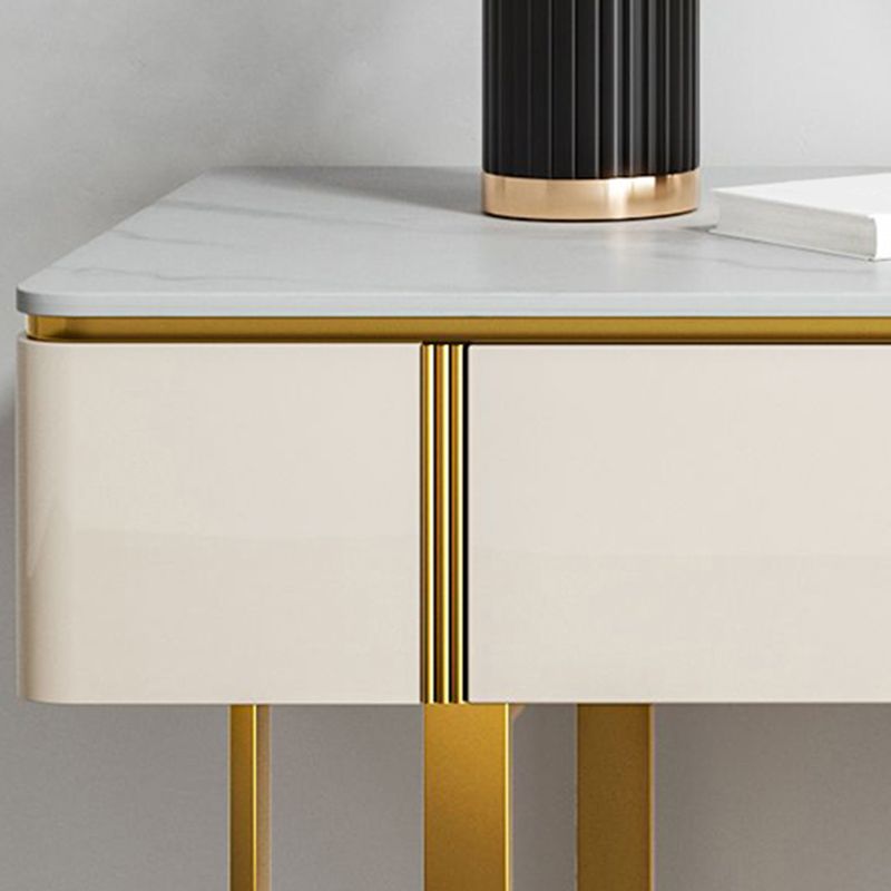 2 -schüchternen Waschtisch -Make -up -Tisch -Eitelkeitshocker in Weiß - 29,53 "H.