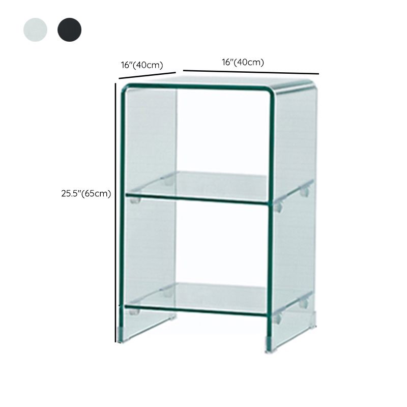 Moderno tavolo da tavolo da tavolo laterale in vetro quadrato in vetro per soggiorno