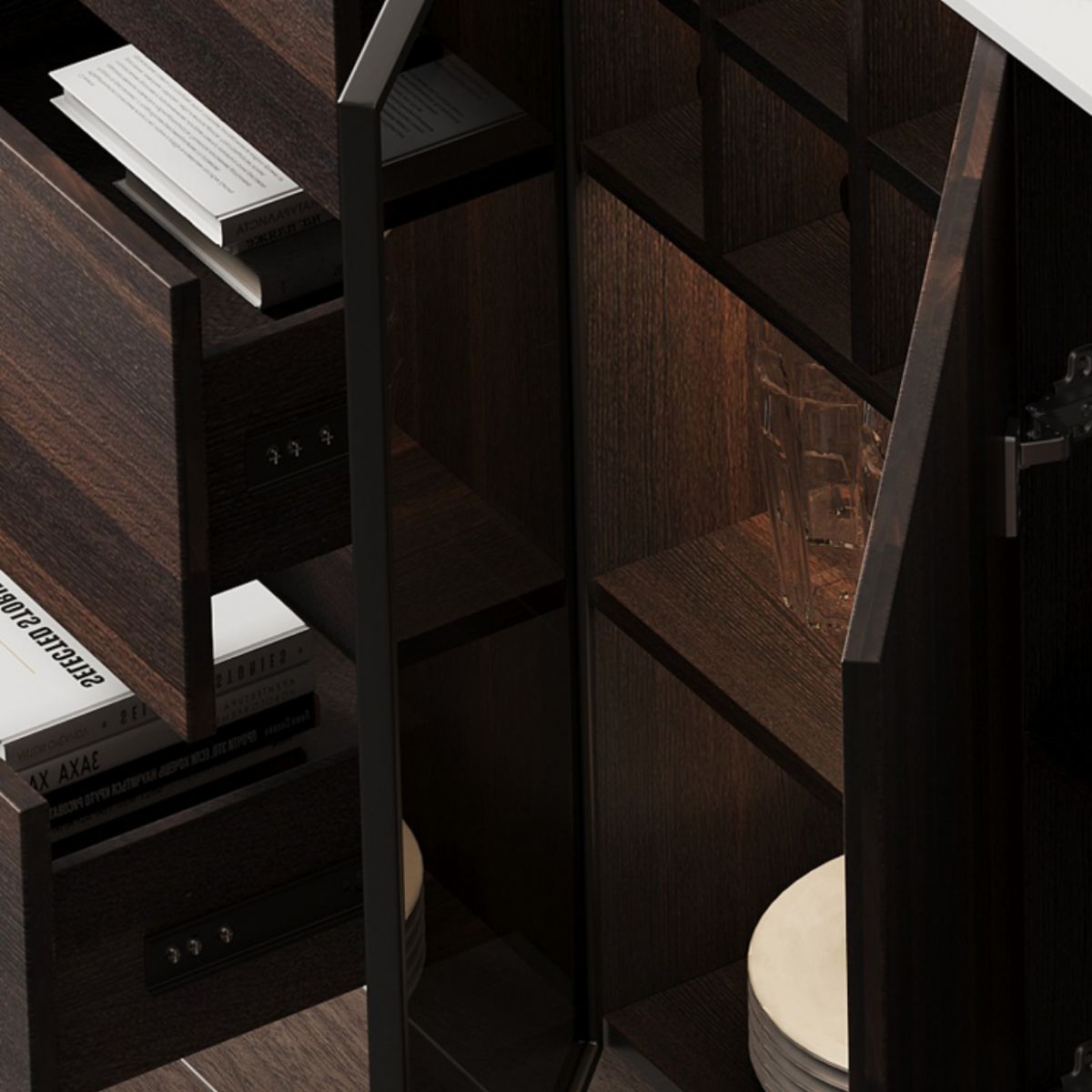 Luxury Style Kitchen Sideboard Sintered Stone Storage Sideboard Clearhalo 'buffet_sideboard' 'Buffets & Sideboards' 'furn' 'furn_buffet_sideboard' 'Furniture' 'Kitchen & Dining Furniture' 1200x1200_5e323fe8-6976-4c9f-ad49-c163c9ed83f4