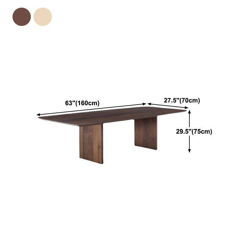 Solid Wood Simplicity Dining Table Wood Double Pedestal Table for Dining Room Clearhalo ' dining_table' 'Dining Tables & Seating' 'Dining Tables' 'Furniture' 'furniture_dining_table' 'Kitchen & Dining Furniture' 'kitchen&dining_furn' 'kitchen' 'kitchen_dining_table' 1200x1200_5e327758-055c-4cb6-9eb7-506d95d3dfe1
