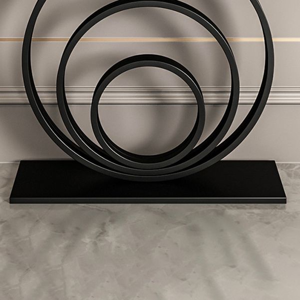 Stone Half Moon Console Table 31.5-inch Tall Accent Table with Shelf Clearhalo 'Console Tables' 'console_tables' 'Entry & Mudroom Furniture' 'furn' 'furn_console_tables' 'Furniture' 1200x1200_5e33373b-b170-4374-8611-9669364cf576