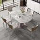 Stone Top Dining Table Round Dining Table with Pedestal Base