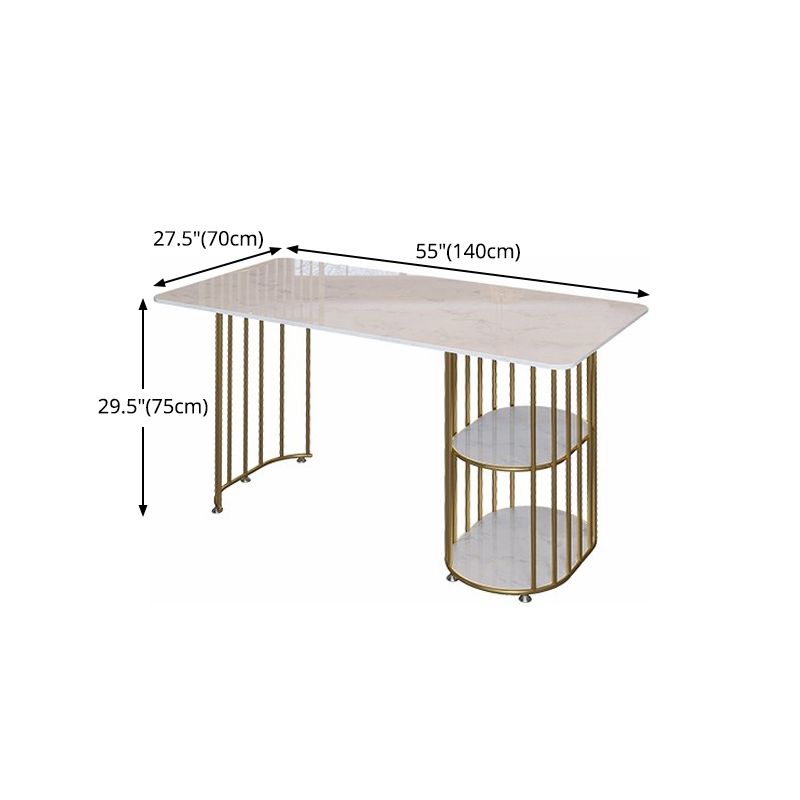 Rectangle White Dining Table Traditional Luxury Table with Gold Frame for Dining Room Clearhalo 'Dining Tables & Seating' 'Dining Tables' 'dining_table' 'furn' 'furn_dining_table' 'Furniture' 'furniture_dining_table' 'Kitchen & Dining Furniture' 'kitchen' 'kitchen_dining_table' 1200x1200_5e3547e0-47c5-4ad4-9b44-db2fc5bc0905