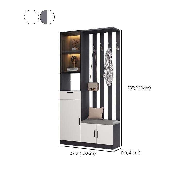 Contemporary Style Wooden 3-door Accent Cabinet with Drawer and Shelf
