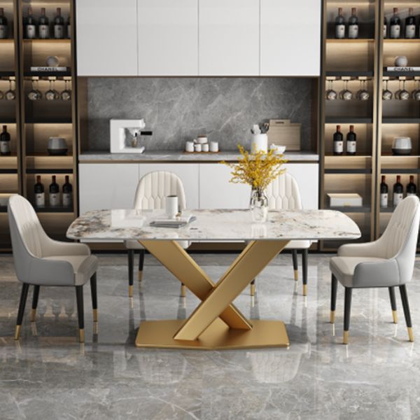 Stone Pedestal Table Traditional Luxury Dining Table Rectangle for Kitchen Home Clearhalo ' dining_table' 'Dining Tables & Seating' 'Dining Tables' 'furn' 'furn_dining_table' 'Furniture' 'furniture_dining_table' 'Kitchen & Dining Furniture' 'kitchen&dining_furn' 'kitchen' 'kitchen_dining_table' 1200x1200_5e36faf4-5847-4a5c-908d-b0bc7c997e63