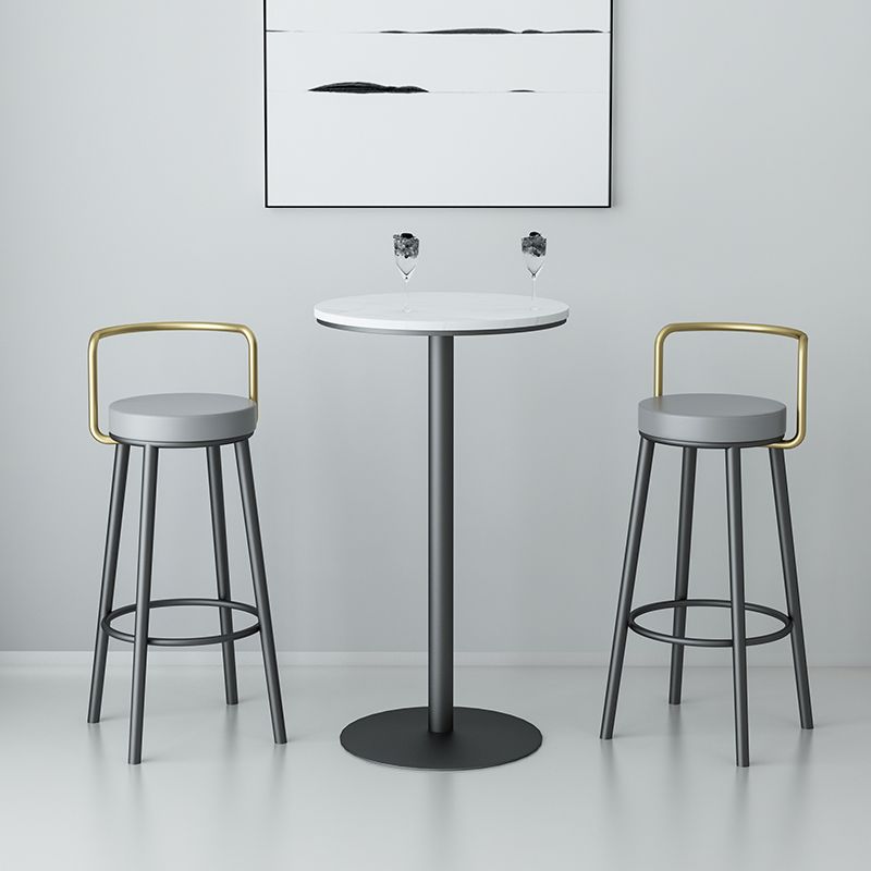 Glam Style Armless Counter Stool Faux Leather Round Bar Stool Clearhalo 'Bar Furniture' 'Bar Stools' 'bar_stools' 'furn' 'furn_bar_stools' 'Furniture' 'Kitchen & Dining Furniture' 1200x1200_5e3745a7-4230-41cd-97e6-e198efff55ab