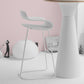 Tabouret de bar en plastique contemporain tabouret de dos bas avec base en métal pour le salon