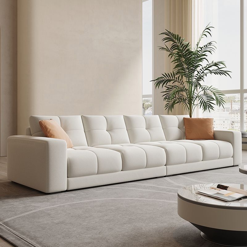 29.52" Tall Square Arm Sofa with Pillows Modern White Tufted Sofa Clearhalo 'furn' 'furn_sofas' 'Furniture' 'Living Room Furniture' 'Sofa' 'sofas' 1200x1200_5e398c22-215f-4da8-ab38-a965312366e7