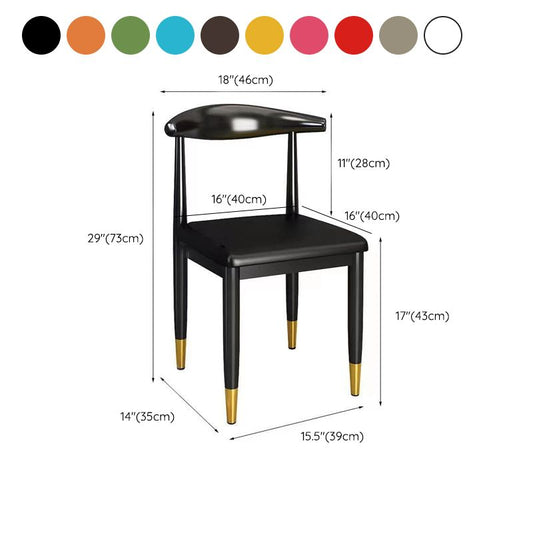 Silla de comedor de cocina de metal silla tapizada contemporánea