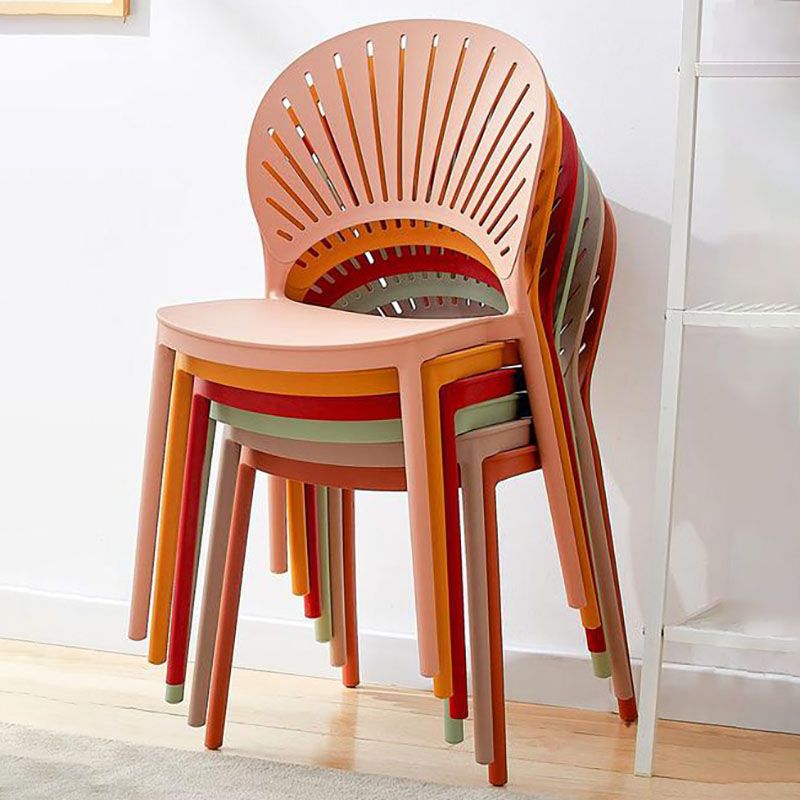 Contemporary Open Stacking Side Chair Matte Finish Plastic Dining Chair Clearhalo 'Dining Chairs' 'Dining Tables & Seating' 'dining_chair' 'furn' 'furn_dining_chair' 'Furniture' 'furniture_dining_chair' 'Kitchen & Dining Furniture' 1200x1200_5e3a5045-ab42-4602-818e-ceace15c3640