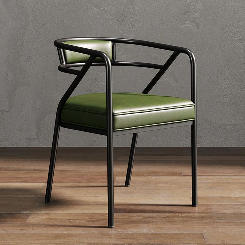 Glam Dining Chair Open Back Upholstered Dining Side Chair with Metal Legs Clearhalo 'Dining Chairs' 'Dining Tables & Seating' 'dining_chair' 'furn' 'furn_dining_chair' 'Furniture' 'furniture_dining_chair' 'Kitchen & Dining Furniture' 1200x1200_5e3db3ea-a320-4e3c-84d4-a6f8a4968266