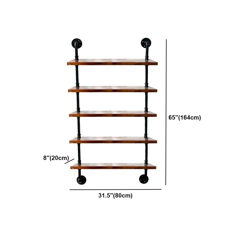 Industrial Style Bookshelf Wall Mounted Solid Wood Bookcase for Home Office Clearhalo 'Bookcases' 'furn' 'furn_bookcases' 'Furniture' 'furniture_bookcases' 'kitchen' 'kitchen_bookcases' 'Living Room Furniture' 'Office Furniture' 1200x1200_5e3e3a95-9653-4b83-b8b5-1d0fdd73f6e4