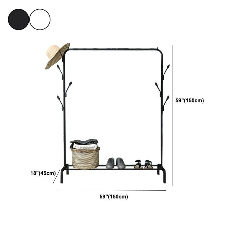 Stable Metallic Coat Hanger Free Standing Coat Rack With Storage Shelving Clearhalo 'Entry & Mudroom Furniture' 'furn' 'furn_hall_tree_coat_racks' 'Furniture' 'Hall Trees & Coat Racks' 'hall_tree_coat_racks' 1200x1200_5e3e4c9c-b62a-40f4-a9f0-28196662ecde