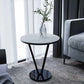 Round Side End Table with Slate Top, Contemporary Frame End Table
