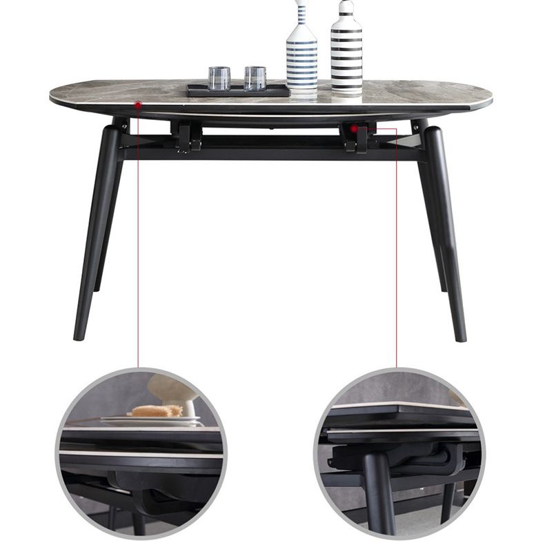 Modern Metal Dining Room Set Standard Height Black Legs Dining Set with Rectangle Table Clearhalo 'Dining Room Sets' 'Dining Tables & Seating' 'dining_room_set' 'furn' 'furn_dining_room_set' 'Furniture' 'furniture_dining_room_set' 'Kitchen & Dining Furniture' 'kitchen&dining_furn' 'kitchen' 1200x1200_5e3f426e-afe2-423a-ad3d-df0383c25139