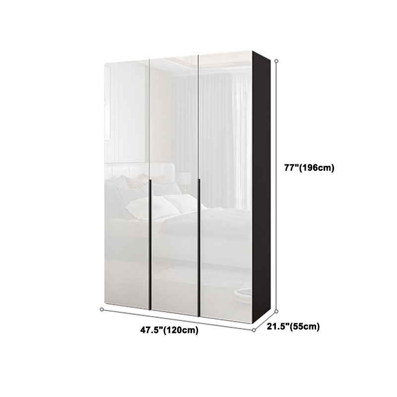 Zeitgenössische technische Holzgarderobe Spiegelgesperrter Kleiderschrank mit 1 Schublade