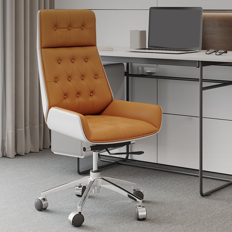 Leather Ergonomic Executive Chair Modern High Back Office Chair Clearhalo 'furn' 'furn_office_chair' 'Furniture' 'Office Chairs' 'Office Furniture' 'office_chair' 1200x1200_5e3fef0b-8300-4ce4-b9b4-d068ebfa0647