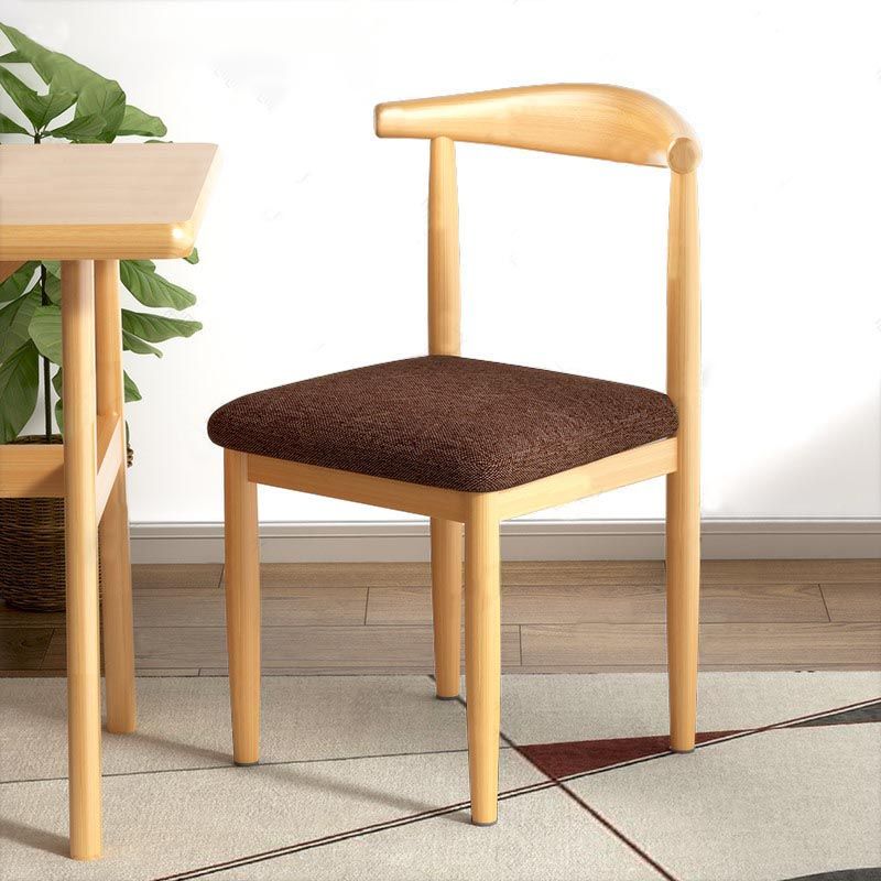 Silla de comedor de lino contemporánea muebles laterales de comedor abiertos en acabado mate para interiores