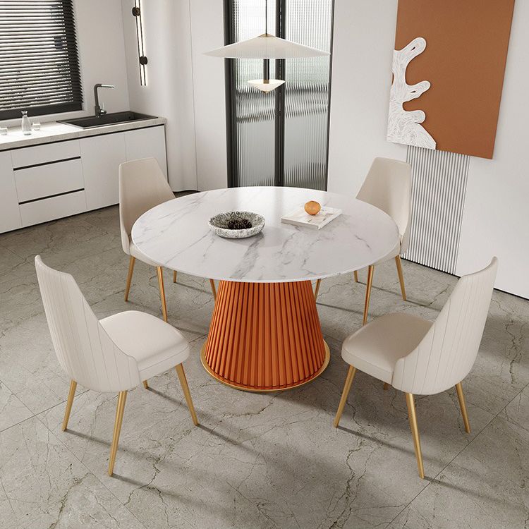 Round Sintered Stone Dining Table Traditional Luxury Dining Table for Home Clearhalo ' dining_table' 'Dining Tables & Seating' 'Dining Tables' 'furn' 'furn_dining_table' 'Furniture' 'furniture_dining_table' 'Kitchen & Dining Furniture' 'kitchen&dining_furn' 'kitchen' 'kitchen_dining_table' 1200x1200_5e430f80-3aae-4593-8fc2-1f4fa17ab166