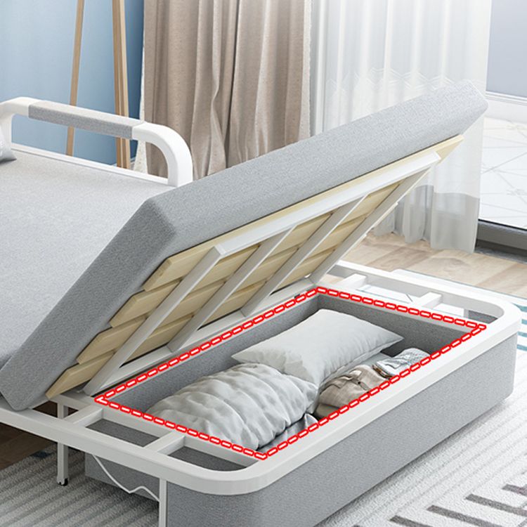 Cuscini rimovibili in tessuto divano letto per dormiente contemporaneo in grigio