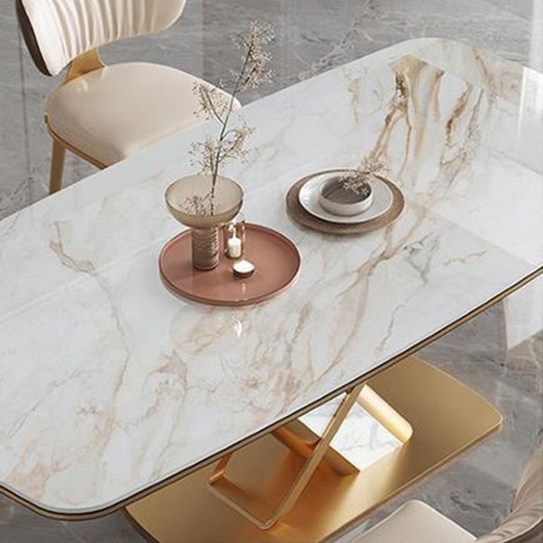 Luxurious Sintered Stone Top Dining Set Rectangle 1/2/5/7 Pieces Dining Room Table Set Clearhalo 'Dining Room Sets' 'Dining Tables & Seating' 'dining_room_set' 'furn' 'furn_dining_room_set' 'Furniture' 'Kitchen & Dining Furniture' 1200x1200_5e44e6c5-7170-43f0-8d05-e1f765a329bd