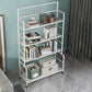 Etagere Iron Bookshelf Open Back Modern Bookcase With Rectangular Shelves