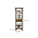 Open Back Standard Bookcase Industrial Wooden Bookshelf with Drawers