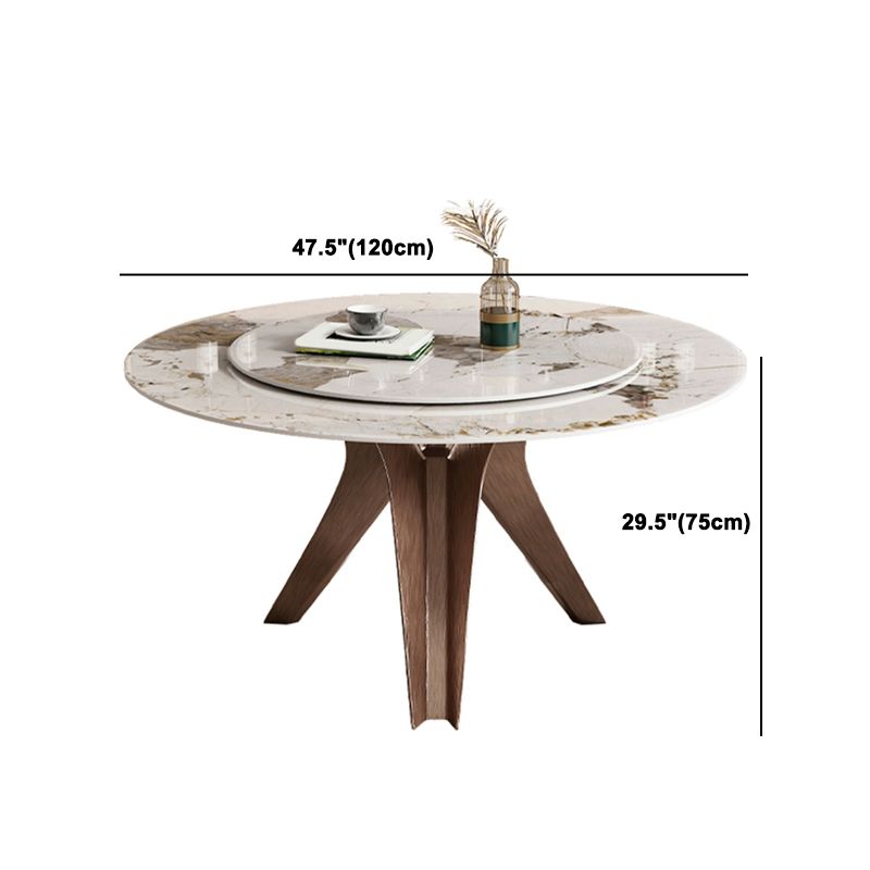 モダンラウンドダイネットセット1/4/7/9ピースターンテーブル付きの焼結された石のダイニングテーブルセット