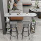 Industrial Free Form Bar Height Table Stone and Iron Bar Table with Storages