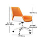 Medium/High Back Office Chair Leather Sponge Seat Metal Leg Adjustable Office Chair