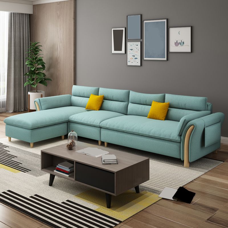 35.43" Tall Modern Linen Sectional Flared Arm Sectional for Living Room Clearhalo 'furn' 'furn_sectionals' 'Furniture' 'Living Room Furniture' 'Sectionals' 1200x1200_5e4d6262-2836-4583-ab79-9f053b519010