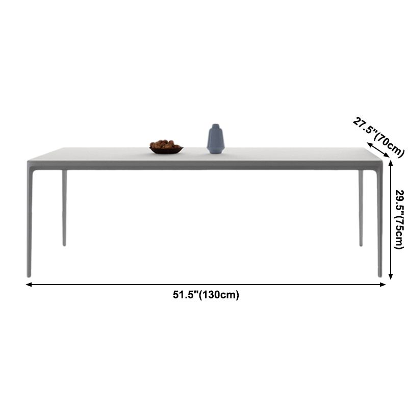 Metal Contemporary Rectangular Dining Table High Gloss White Sintered Stone Table with Metal Legs Clearhalo ' dining_table' 'Dining Tables & Seating' 'Dining Tables' 'Furniture' 'furniture_dining_table' 'Kitchen & Dining Furniture' 'kitchen&dining_furn' 'kitchen' 'kitchen_dining_table' 1200x1200_5e4db5ee-8442-48c1-bac6-5dc647652a70