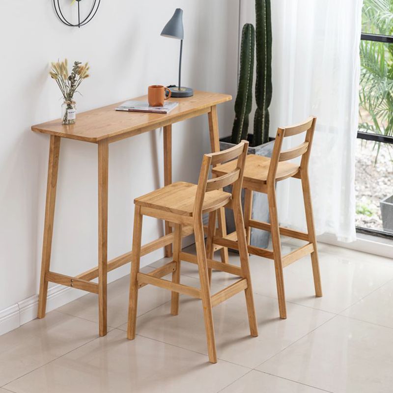 Moderner Bistro-Bartisch, rechteckiger Massivholz-Bartisch für Zuhause