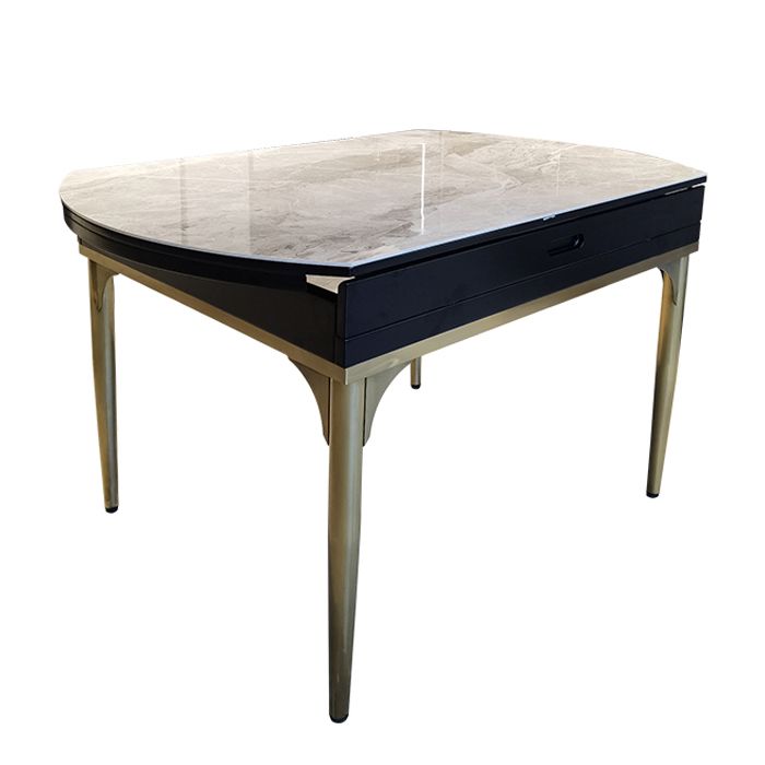 Modern 1/2/5/7 Pieces Round Dining Table Set with Sintered Stone Top Scalable Dinette Set Clearhalo 'Dining Room Sets' 'Dining Tables & Seating' 'dining_room_set' 'furn' 'furn_dining_room_set' 'Furniture' 'furniture_dining_room_set' 'Kitchen & Dining Furniture' 'kitchen&dining_furn' 'kitchen' 1200x1200_5e4fd9fd-3f49-440e-8991-b6442470f4fc