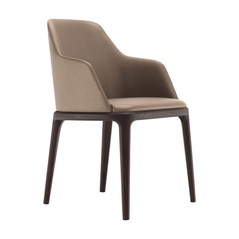 Faux Leather Upholstered Dining Chairs Industrial Solid Back Chair