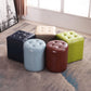 Mid-Century Modern Ottoman Water Resistant Solid Color Tufted Genuine Leather Cube Ottoman